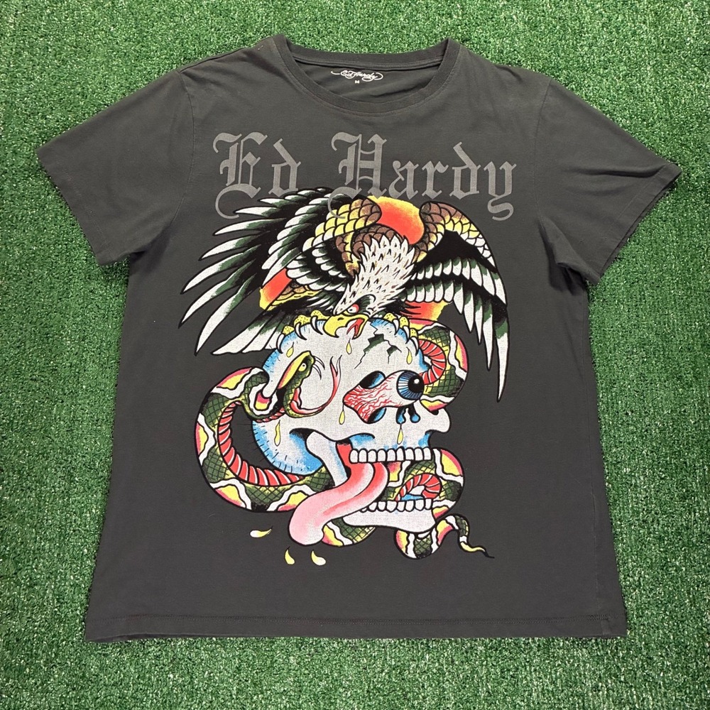 Y2K Ed Hardy Skull T-shirt‎